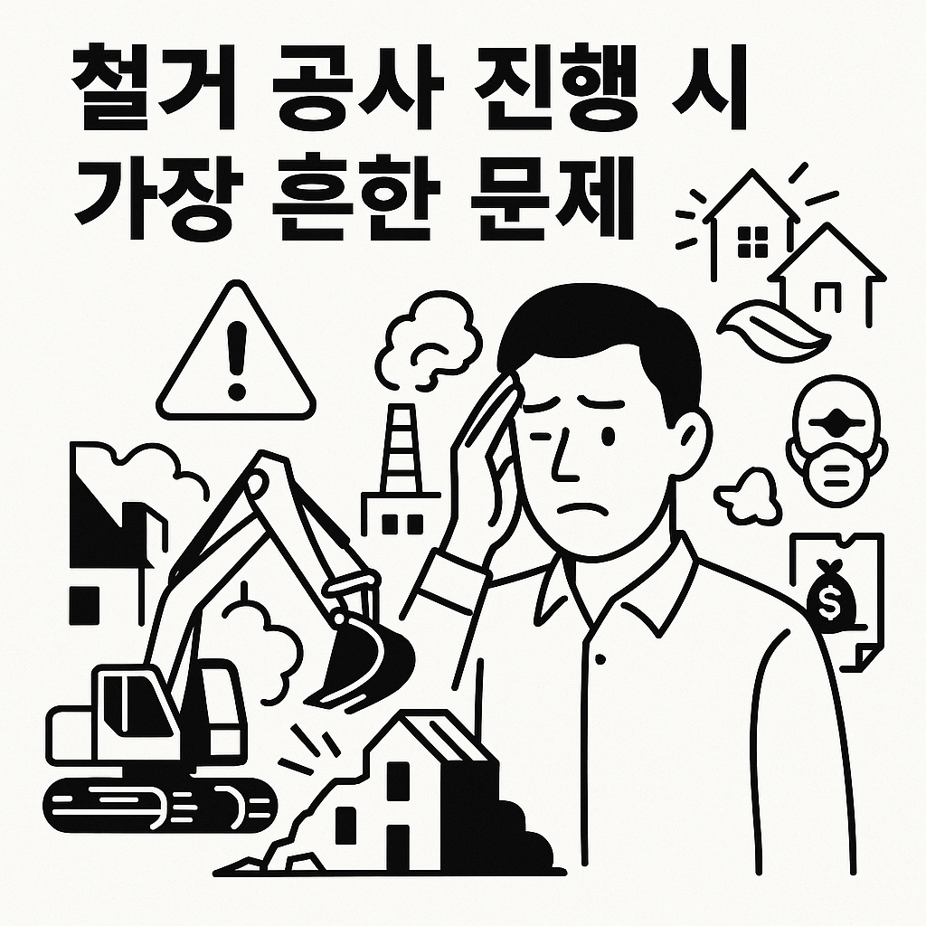 철거 공사 진행 시 가장 흔한 문제