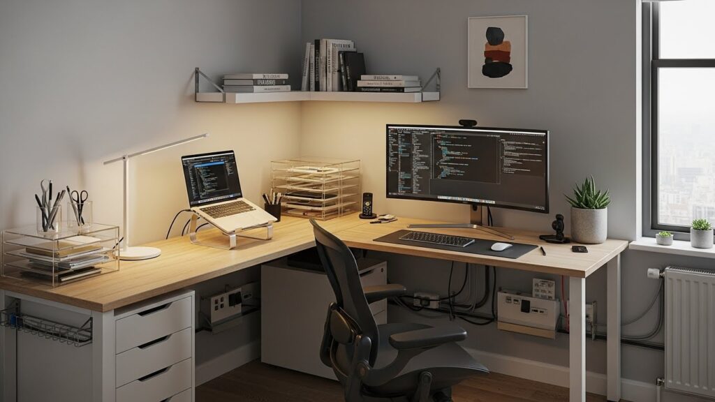 작업 몰입도 2배 올리는 1인 사무실 인테리어 가이드 (조명·책상 배치 편)