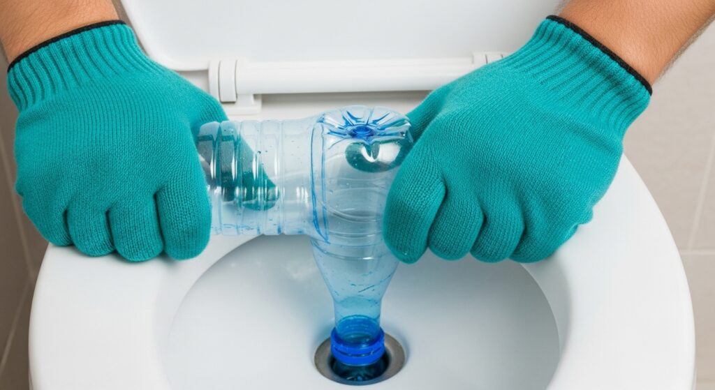 변기 막혔을때 뚫는법 종결: 뚫어뻥 없을 때 샴푸, 페트병, 비닐로 1분 만에 뚫는 성공 노하우